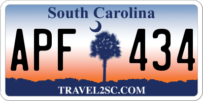 SC license plate APF434