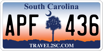 SC license plate APF436