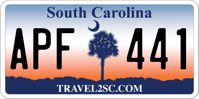 SC license plate APF441