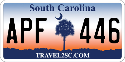 SC license plate APF446