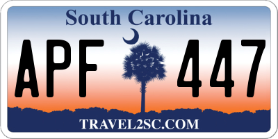 SC license plate APF447