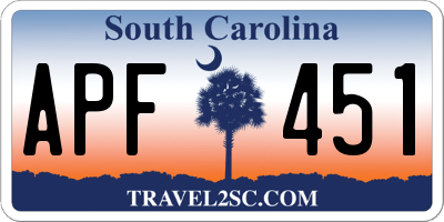 SC license plate APF451