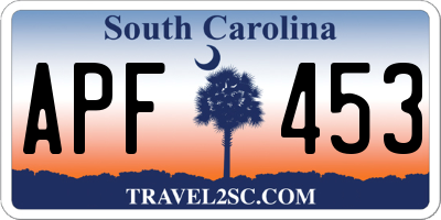 SC license plate APF453