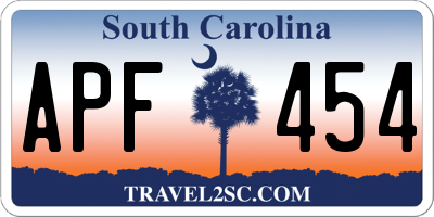 SC license plate APF454