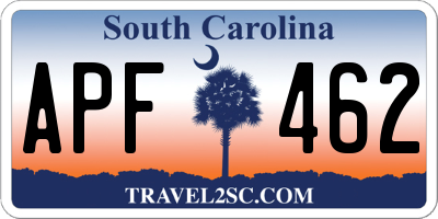 SC license plate APF462