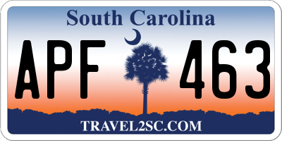 SC license plate APF463
