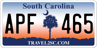 SC license plate APF465