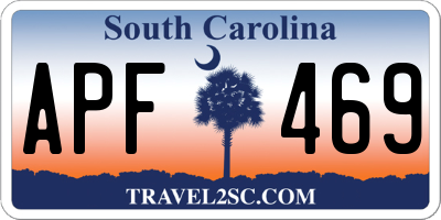 SC license plate APF469