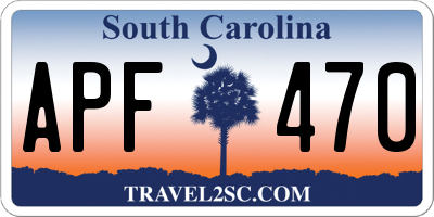 SC license plate APF470
