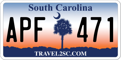 SC license plate APF471