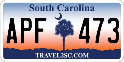 SC license plate APF473