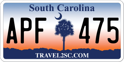 SC license plate APF475