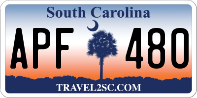 SC license plate APF480