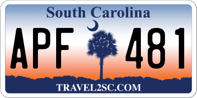 SC license plate APF481