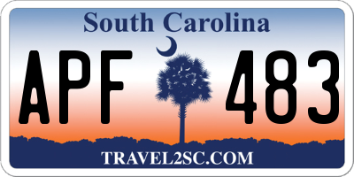 SC license plate APF483