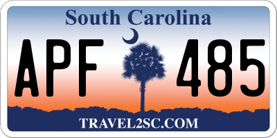 SC license plate APF485