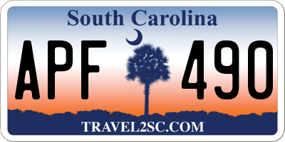 SC license plate APF490