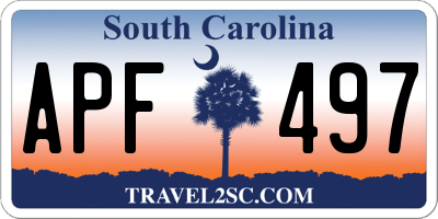 SC license plate APF497