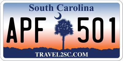 SC license plate APF501