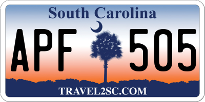 SC license plate APF505