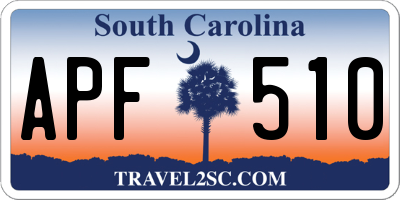 SC license plate APF510