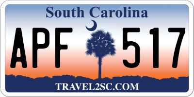 SC license plate APF517