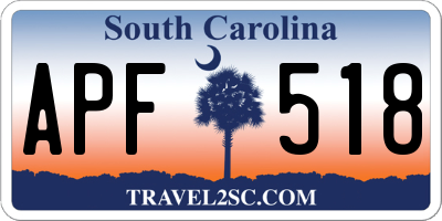 SC license plate APF518