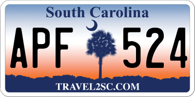 SC license plate APF524
