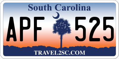 SC license plate APF525