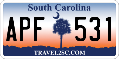 SC license plate APF531