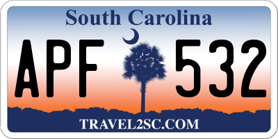 SC license plate APF532