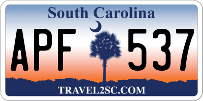 SC license plate APF537