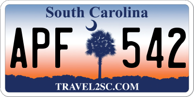SC license plate APF542