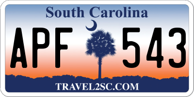 SC license plate APF543