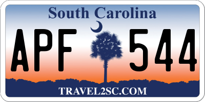 SC license plate APF544