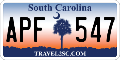 SC license plate APF547