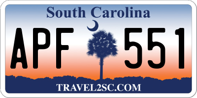 SC license plate APF551