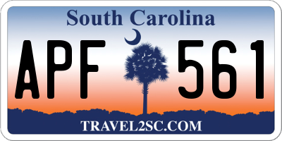 SC license plate APF561