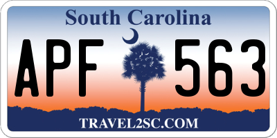 SC license plate APF563