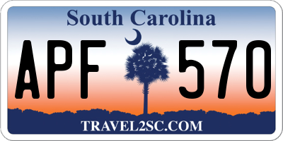 SC license plate APF570