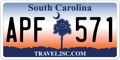 SC license plate APF571