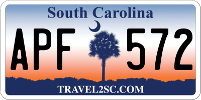 SC license plate APF572
