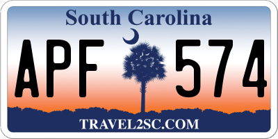 SC license plate APF574