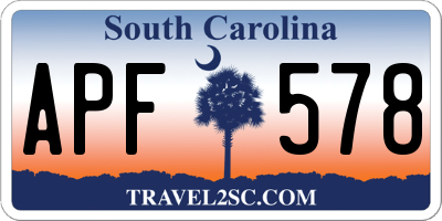 SC license plate APF578