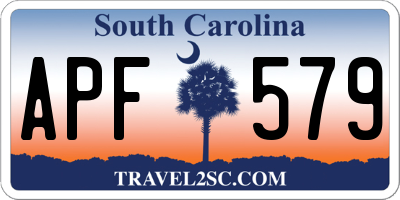 SC license plate APF579
