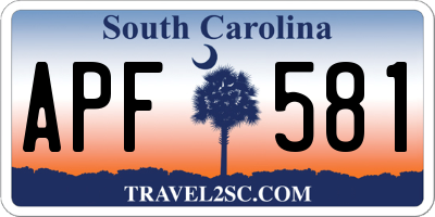 SC license plate APF581