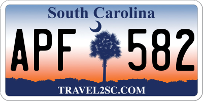 SC license plate APF582