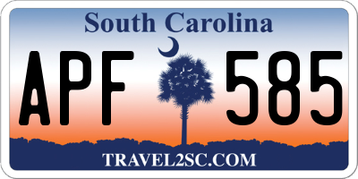 SC license plate APF585