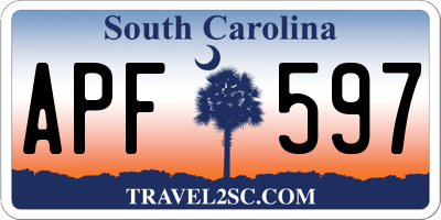 SC license plate APF597