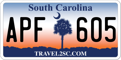 SC license plate APF605